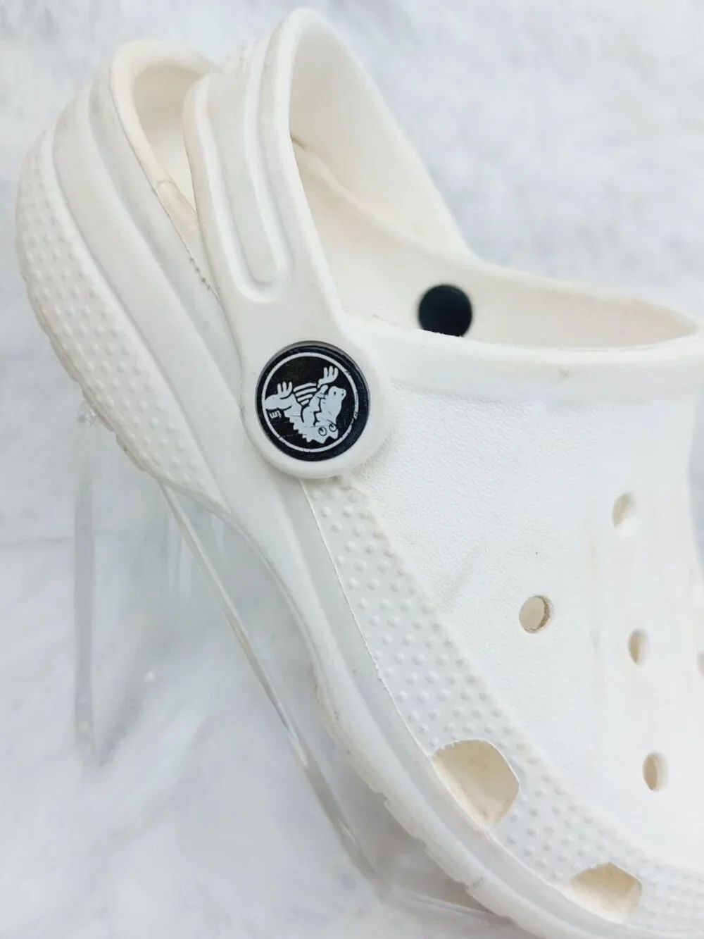 Crocs Girl's White Classic Adjustable Breathe Slip-On Casual Clogs Size 11